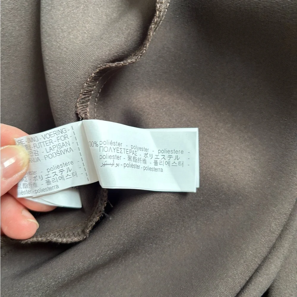 Zara Chocolate Brown Satin Slip Dress with open back - Picture 5 of 5
